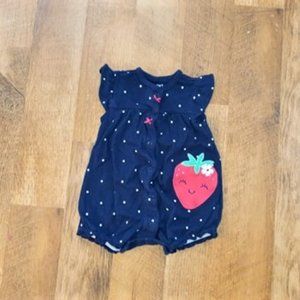 Infant girl strawberry romper